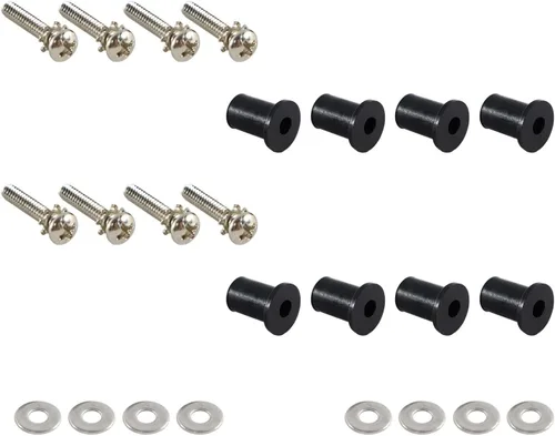 Miniatura 4 de Kit de tuercas de acero inoxidable y goma para faros delanteros para Harley Davidson