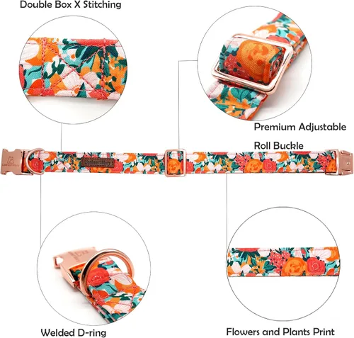 Miniatura 2 de Lionheart glory Collar de perro floral de alta calidad, collar de primavera para perro, ajustable, resistente, para perros pequeños