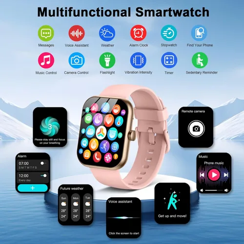Miniatura 2 de Reloj inteligente para mujer (respuesta/hacer llamada), nuevo reloj inteligente 2025 de 1.96 pulgadas HD con más de 110 modos deportivos, frecuencia