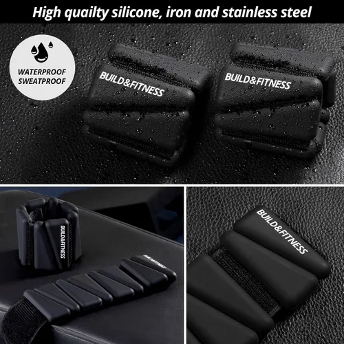 Miniatura 5 de Pulseras y tobilleras ajustables de 2 libras o 4 libras, bandas ajustables para entrenamientos de mujeres y hombres, juego de 2 – 2 libras o 4