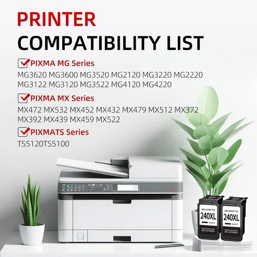 Miniatura 2 de myCartridge 240XL - Cartucho de tinta negro de repuesto para Canon 240XL PG-240 XL PG240 compatible con cartuchos de tinta Canon MG3620 PIXMA MG3600