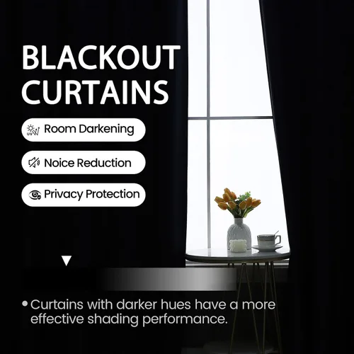 Miniatura 5 de Cortinas opacas de terciopelo beige para dormitorio de 52 x 72 pulgadas de largo, juego de 2 paneles - Cortinas con bloqueo de luz UV y reducción