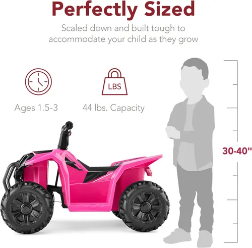 Miniatura 2 de Best Choice Products vehículo de juguete para montar de 6 V para niños, cuadriciclo de 4 ruedas, ATV con velocidad máxima de 2.9 km/h, neumáticos