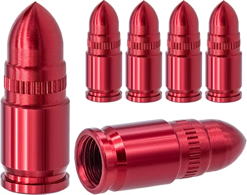 Miniatura 15 de 4 piezas de tapas de válvula de neumático estilo bala, resistentes a la corrosión, tapas universales de válvula de neumático de aleación de aluminio