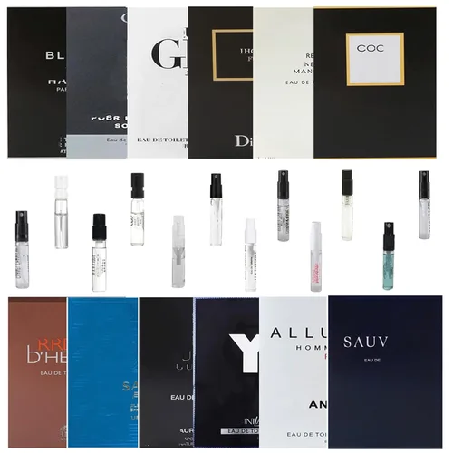 muestras de colonia de fragancia de diseñador de alta gama para hombres, tamaño de viaje, set de regalo de perfume (12 piezas)
