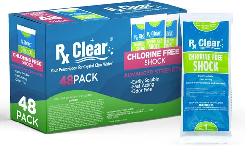 Rx Clear Choque de piscina sin cloro | Tratamiento oxidante sin cloro (MPS) | Monopersulfato de potasio al 36.2% | Gránulos de disolución rápida |