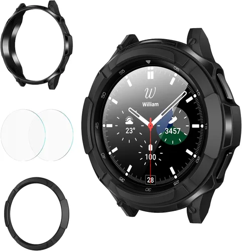 Miniatura 8 de Goton 3 en 1 Accesorios para Samsung Galaxy Watch 3 de 41 mm, 1 Carcasa de Armadura de TPU Resistente + 2 Películas Protectoras de Pantalla