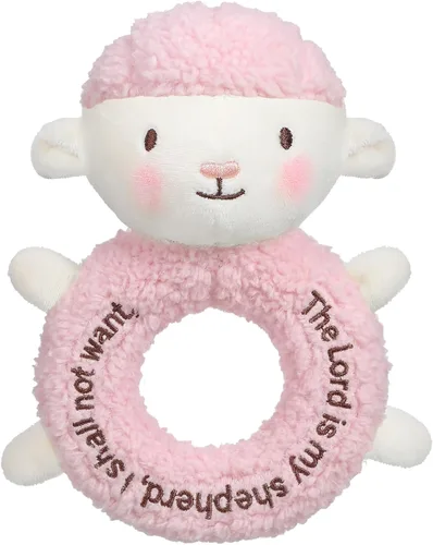 Miniatura 9 de Karenhi Peluche beige de conejito pequeño animal de peluche rezando bautismo de felpa suave para acurrucarse, juguete de Dios bordado, regalos