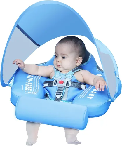 El más nuevo y mejorado tamaño añade cola que hace que nunca se voltee. Mambobaby flotador de natación sólido, no inflable, nadador, entrenador para