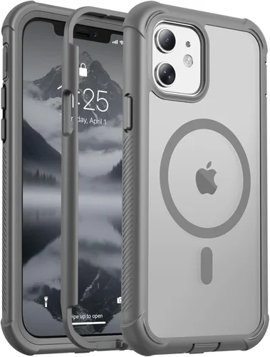 Miniatura 148 de jaroco - Funda magnética compatible con MagSafe para iPhone 11 de 6.1 pulgadas; protección de grado militar contra caídas, de doble capa