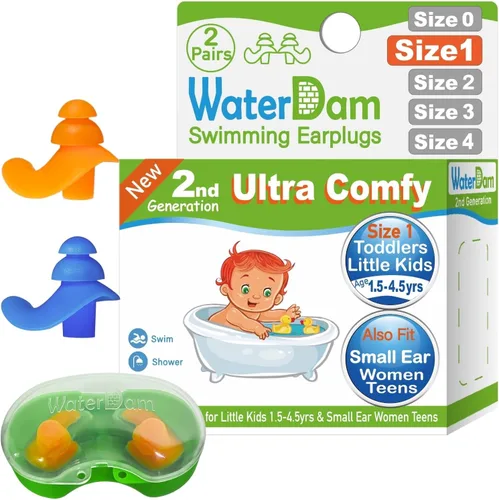 Miniatura 30 de WaterDam A-Series - Tapones de natación para los oídos, ultra cómodos, grandes, impermeables