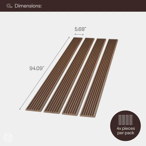 Miniatura 6 de WVH Tambour - Paneles de pared con efecto de madera estriada en zigzag laminado de nogal Paneles de pared 3D para decoración de interiores Nuez