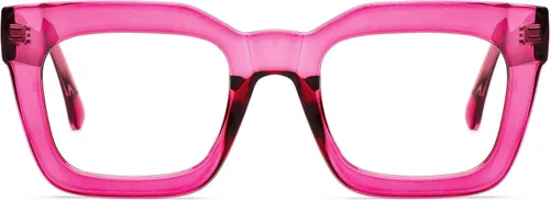 Miniatura 7 de AQWANO Stylish Blue Light Reading Glasses Women Men, Fashion Oversized Square Designer Readers Computer Eyeglasses Púrpura - Metal incorporado