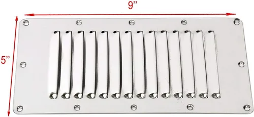 Miniatura 2 de Amarine Made Ventilación marina rectangular con listones de acero inoxidable para yates y barcos - 07720S - 5" X 9" (4)