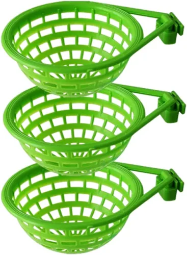 3pcs plástico canario nido de pájaro nido de plástico hueco colgante jaula huevos eclosión herramienta aves cría cabaña nido cacerola (verde)