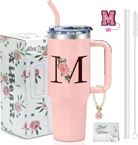 Miniatura 27 de Regalos de cumpleaños para mujeres, vaso con monograma con asa, regalos personalizados para mamá, regalo con monograma para mujer, vasos