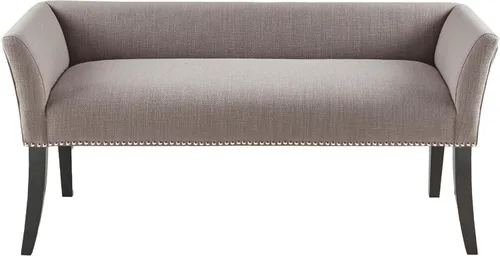 Miniatura 9 de Madison Park Banco decorativo para sala de estar, tapizado con ribete de cabeza de clavos y asiento acolchado para entrada, banco pequeño, banco