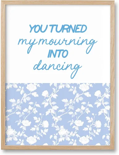 HesenDot Blue Coquette Bible Verbs You Turned My Mourning into Dancing - Juego de 1 | 12x16 Inch, You Turned My Mourning into Dancing Blue Canvas