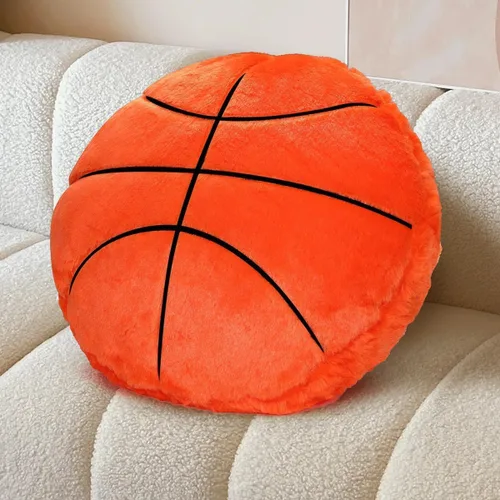 Almohada de baloncesto de felpa para deportes, almohada de baloncesto, almohada mullida para sofá, decoración de habitación, cojín suave con diseño