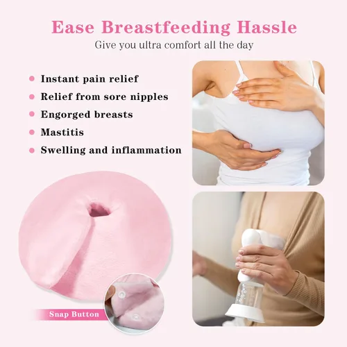 Miniatura 5 de Paquetes de terapia de senos, paquete de 2 paquetes reutilizables de gel frío caliente para aliviar el dolor de pezones, mastitis, congestión, apoyo