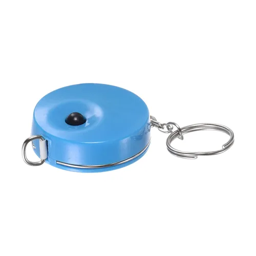 HARFINGTON Cinta métrica retráctil de 4.9 ft/60 pulgadas, tamaño de bolsillo con llavero para cuerpo, tela, costura y manualidades, color azul
