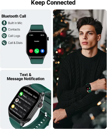 Miniatura 2 de SOUYIE Reloj inteligente con tema navideño 2025 para hombres y mujeres, Android iPhone, con llamada Bluetooth (respuesta/hacer llamada), rastreador
