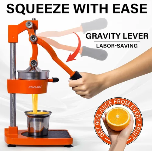 Miniatura 6 de Exprimidor manual de cítricos de hierro fundido, prensa manual comercial, exprimidor de encimera resistente para jugo de limón naranja fresco, fácil