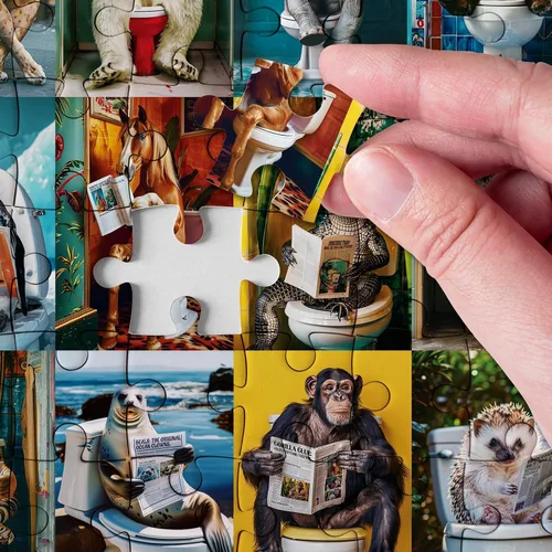 Miniatura 3 de Rompecabezas de animales divertidos de 1000 piezas para adultos, rompecabezas de animales para hacer popa, rompecabezas colorido, león elefante