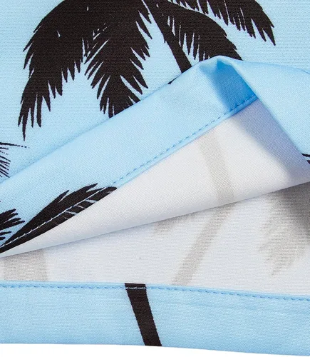 Miniatura 61 de GORGLITTER Conjunto de 2 piezas de camiseta gráfica de manga corta para hombre, estampado hawaiano con cordón y pantalones cortos