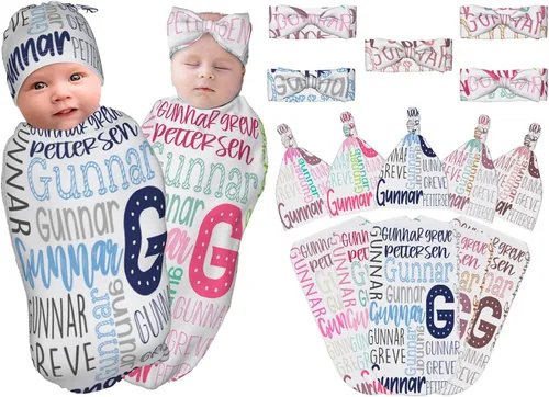 Miniatura 10 de Juego de canastillas personalizadas para niños y niñas, suave manta personalizada para bebé de 0 a 3 meses para recién nacido Color-01