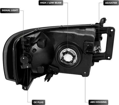 Miniatura 3 de Conjunto de faros delanteros DNA Motoring HL-OH-F1509-CH-AM Ahumado claro