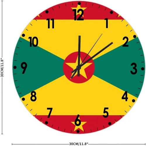 Miniatura 420 de Cheyan Reloj de pared con bandera de Canadá de 12 pulgadas, silencioso, sin tictac, de PVC, funciona con pilas, reloj redondo decorativo, regalo