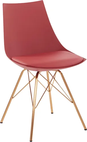 Miniatura 10 de OSP Home Furnishings Oakley Mid-Century - Silla de comedor moderna con asiento acolchado de piel sintética, color negro
