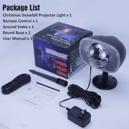Miniatura 8 de Proyector de luz de nieve de Navidad, luces de proyector de vacaciones con control remoto, luces giratorias de caída de nieve, iluminación