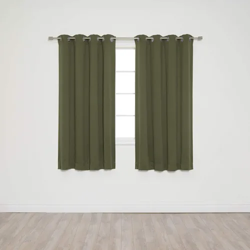Miniatura 9 de Best Home Fashion Paneles de cortinas opacas con aislamiento térmico de alta calidad para tratamiento de ventanas, para dormitorio, acero inoxidable