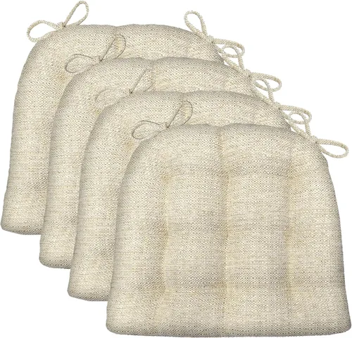 Miniatura 35 de Barnett Home Decor Cojines para silla de comedor Brisbane plateado gris con lazos - Tamaño mediano 16.5 x 18 Almohadilla para silla - Relleno