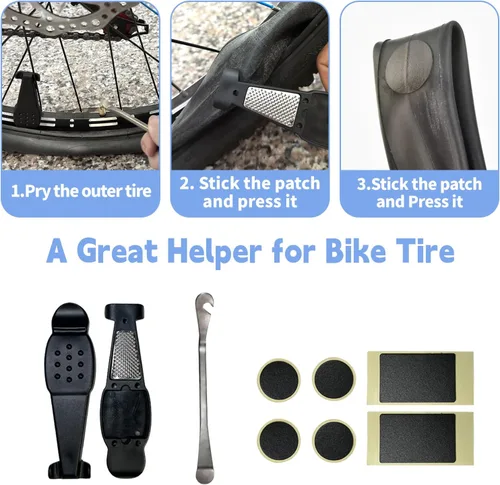 Miniatura 6 de Kit de Herramientas de Reparación de Bicicletas – 21 Piezas Juego de Herramientas para Bicicleta con Llaves Hexagonales, Palancas para Llantas, Kit