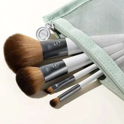 Miniatura 3 de EcoTools Kit de brochas de maquillaje para llevar, juego de brochas aptas para viajes, prácticas herramientas de maquillaje para polvos, rubor