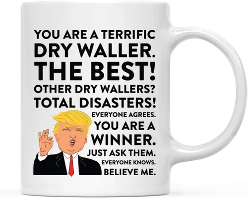 Miniatura 23 de Andaz Press Round 11 oz taza de té de cerámica para café divertido presidente Donald Trump regalo de Navidad, You are a Terrific Aquatic Biologist