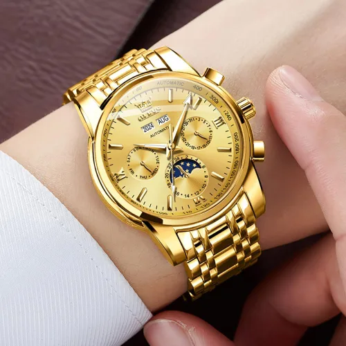 Miniatura 7 de OLEVS Relojes automáticos para hombre, esqueleto mecánico, de lujo, a la moda, reloj de pulsera luminoso impermeable