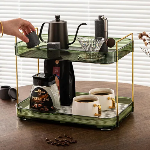Miniatura 5 de Seoneiro Bandeja de whisky, estante para tazas de vidrio, soporte para tazas, organizador de taza de café, encimera de baño con tabla de drenaje