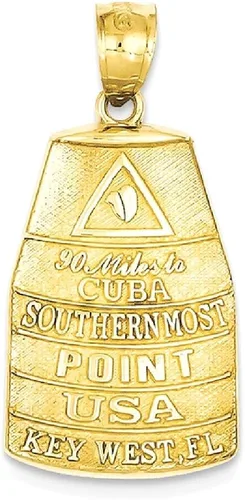 Miniatura 8 de Collar con dije de oro amarillo de 14 quilates del sur de EE. UU. Key West con dije de oro amarillo del sur de la mayoría de los puntos de EE. UU.