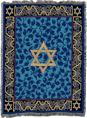 Miniatura 11 de Pure Country Weavers Judy Hand - Manta de Hanukkah de ocho días para regalo, manta tejida de algodón, fabricada en los Estados Unidos