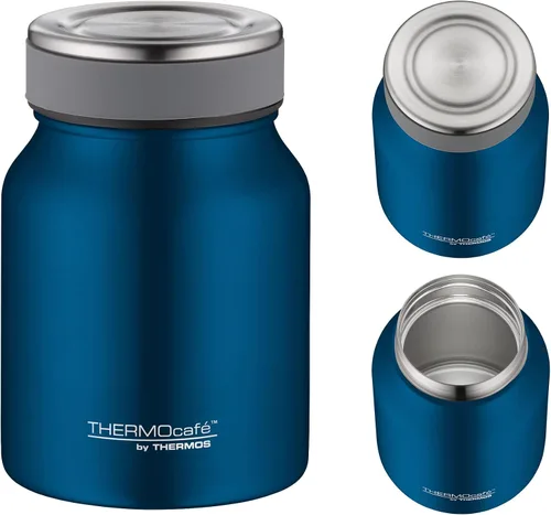 Miniatura 2 de THERMOcafé by THERMOS Recipiente de alimentos aislado, polipropileno de acero inoxidable, azul zafiro, 0,5 litros