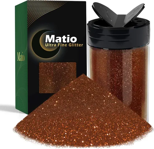Miniatura 27 de Matio Polvo iridiscente de purpurina ultra fina, 7.76 onzas/7.76 oz verde esmeralda para manualidades, copos de lentejuelas metálicas de 1/128