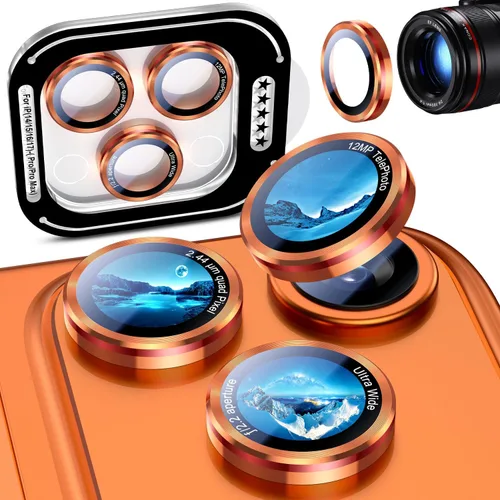 Miniatura 50 de Uyiton para iPhone 17 Pro Max/17 Pro/16 Pro Max/16 Pro/15 Pro Max/15 Pro/14 Pro Max/14 Pro Protector de lente de cámara - Cubierta de cámara