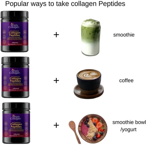Miniatura 6 de Simply Collagen® Péptidos de colágeno hidrolizados en polvo alimentados con pasto, sin sabor, tipo I y III para apoyar el cabello, la piel