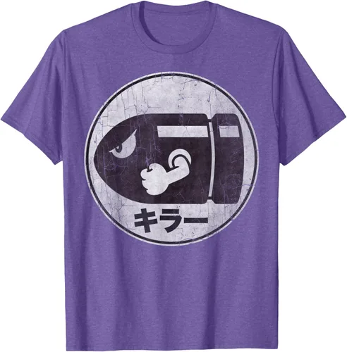 Miniatura 6 de Super Mario Camiseta con logotipo de Bullet Bill Distressed en Kanji