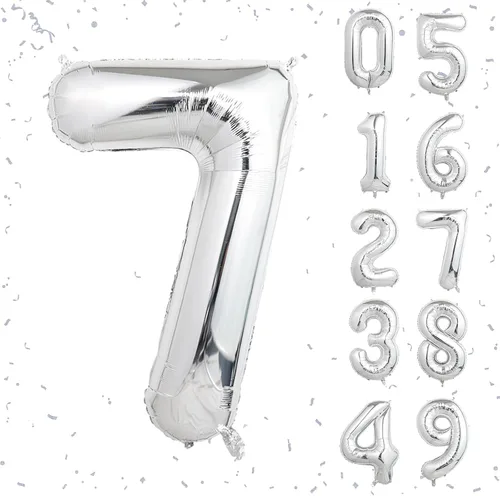 Miniatura 45 de Globos de números azul claro de 40 pulgadas, globos de aluminio de Mylar con helio para cumpleaños, globo número 6 para decoración de fiestas