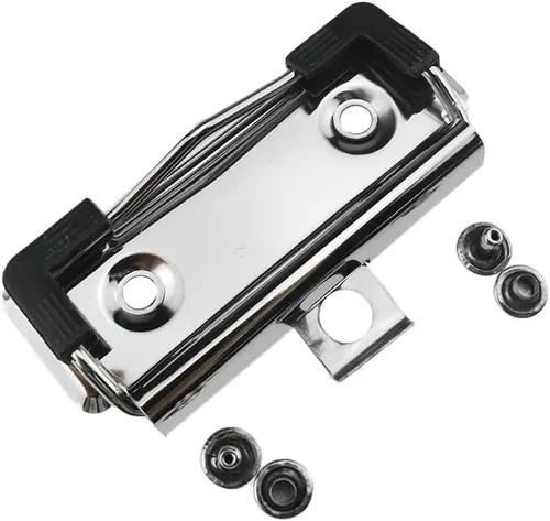 HAHIYO Clips para portapapeles de metal plateado de 2.76 pulgadas con empuñaduras de goma, paquete de 7, montables, resortes resistentes y fuertes